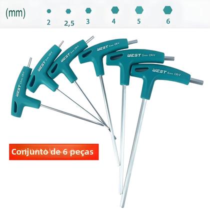 Imagem de Conjunto De Chaves Allen Hexagonais Com Cabo Em T, Ferramentas Para Reparação De Bicicletas, Chaves