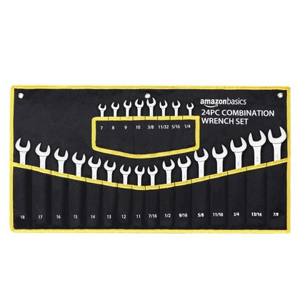 Imagem de Conjunto de chaves Amazon Basics, combinação métrica e SAE, 24 peças