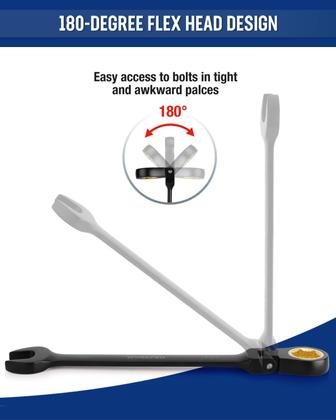 Imagem de Conjunto de chaves combinadas com catraca WORKPRO, 8 peças, 8-17 mm