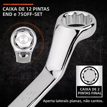 Imagem de Conjunto De Chaves De Boca Dupla Com Offset De 75 Graus 9 Peças Ferramentas Manuais Métricas HORUSDY
