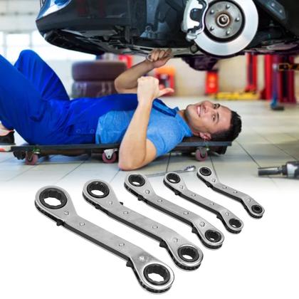 Imagem de Conjunto de chaves de catraca Agatige, 5 peças de chaves offset de anel duplo