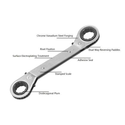 Imagem de Conjunto de chaves de catraca Agatige, 5 peças de chaves offset de anel duplo