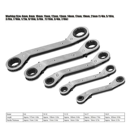 Imagem de Conjunto de chaves de catraca Agatige, 5 peças de chaves offset de anel duplo