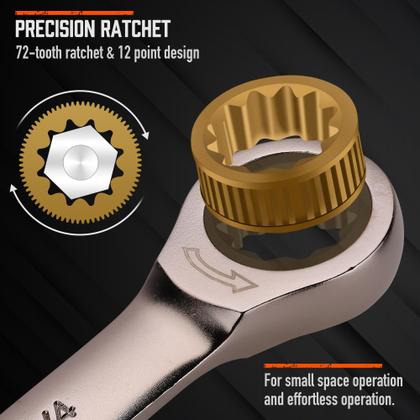 Imagem de Conjunto de chaves de catraca HORUSDY 12 peças SAE 1/4” a 7/8”