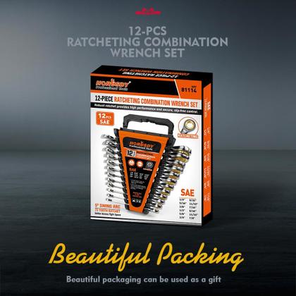 Imagem de Conjunto de chaves de catraca HORUSDY 12 peças SAE 1/4” a 7/8”
