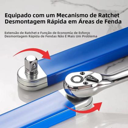 Imagem de Conjunto De Chaves De Extensão Profissional Para Reparação Automotiva 1/2 1/4 3/8 Polegadas