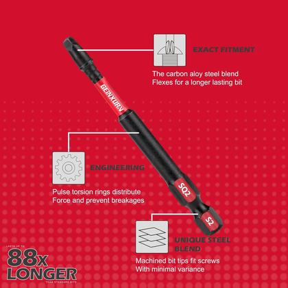 Imagem de Conjunto de chaves de fenda GEINXURN Impact Tough SQ2, pacote com 15