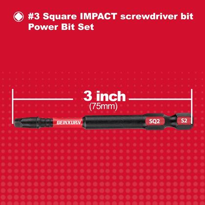 Imagem de Conjunto de chaves de fenda GEINXURN Impact Tough SQ2, pacote com 15