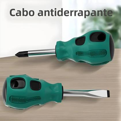 Imagem de Conjunto De Chaves De Fenda Magnéticas Mini Com Cabo Curto, Portátil, Tipo Rabanete, Chave Plana E