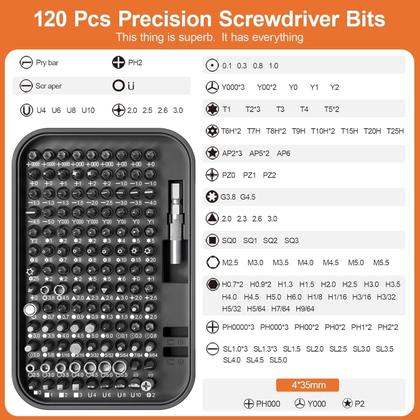 Imagem de Conjunto de chaves de fenda RARTOP Precision 130 em 1 com caixa de ferramentas - preto