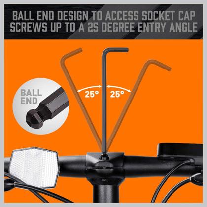 Imagem de Conjunto de chaves Hex Key Allen HORUSDY, 27 unidades, braço longo com alça em T