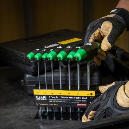 Imagem de Conjunto de chaves hexagonais Klein Tools JTH67T TORX T-Handle com suporte, 7 peças