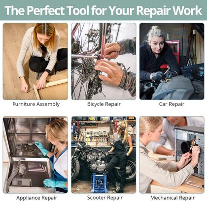 Imagem de Conjunto de chaves hexagonais rosa COLFULINE, 9 peças, 1,5 a 10 mm