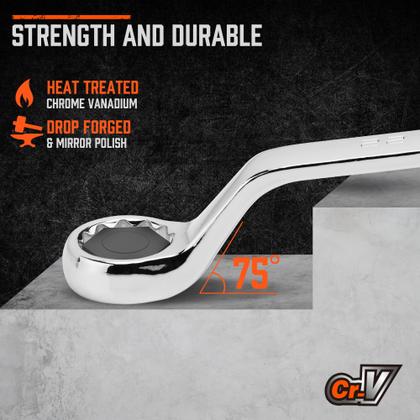 Imagem de Conjunto de chaves HORUSDY, caixa métrica offset de 9 peças 6-24 mm CR-V