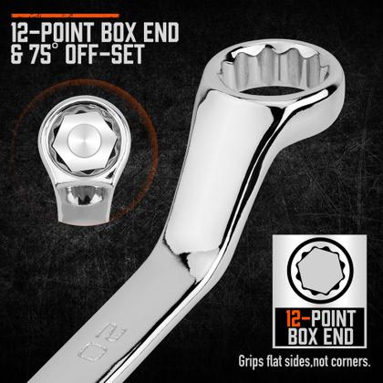 Imagem de Conjunto de chaves HORUSDY, caixa métrica offset de 9 peças 6-24 mm CR-V