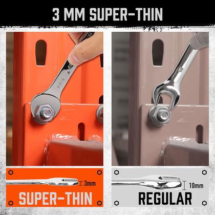 Imagem de Conjunto de chaves HORUSDY Thin Open End de 9 peças SAE 1/4-1 com bolsa