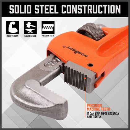 Imagem de Conjunto de chaves para tubos HORUSDY Heavy Duty Ajustável 20 25 30 35 cm