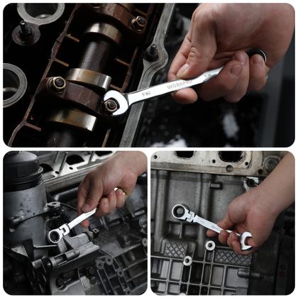 Imagem de Conjunto de chaves WORKPRO Flex-Head Ratcheting 8 peças SAE 5/16-3/4 pol