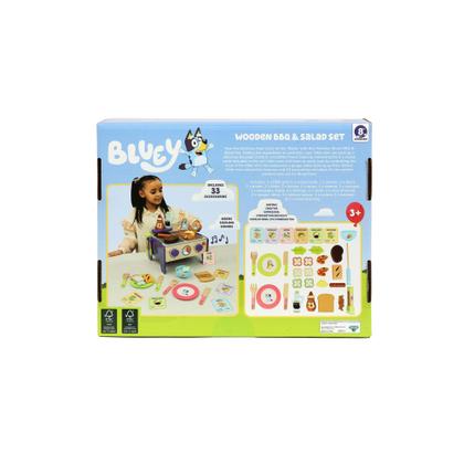 Imagem de Conjunto de churrasco e salada de madeira Playset Bluey, 33 peças para crianças a partir de 3 anos