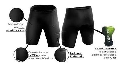 Imagem de Conjunto de Ciclismo Camisa e Bermuda C/ Proteção UV + Óculos Esportivo Espelhado + Par de Manguitos