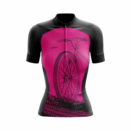 Imagem de Conjunto de Ciclismo Feminino Camisa e Bermuda Espuma Com Bolsos Mtb