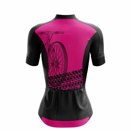 Imagem de Conjunto de Ciclismo Feminino Camisa e Bermuda Espuma Com Bolsos Mtb