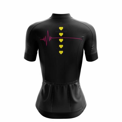 Imagem de Conjunto de Ciclismo Feminino Camisa e Bermuda Espuma Com Bolsos Mtb