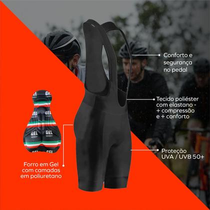 Imagem de Conjunto de Ciclismo Masculino Bretelle Pro Ciclistas Bike MTB