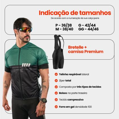 Imagem de Conjunto de Ciclismo Masculino- Camisa PREMIUM e Bretelle GEL (Vários Modelos)