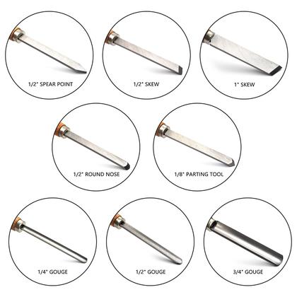 Imagem de Conjunto de cinzel para torneamento de madeira, 8 peças FlixGrdy Professional