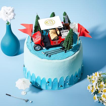 Imagem de Conjunto de cobertura de bolo de golfe Leitee de 21 peças com carrinho e bandeiras