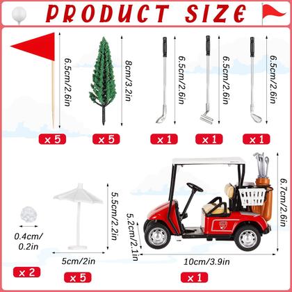 Imagem de Conjunto de cobertura de bolo de golfe Leitee de 21 peças com carrinho e bandeiras