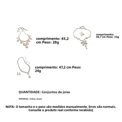 Imagem de Conjunto De Colar E Brincos Com Grande Flor De Strass Para Mulheres, Joias Para Casamento E Festas