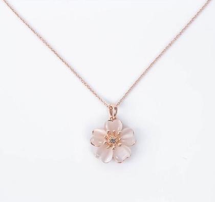 Imagem de Conjunto De Colar E Brincos Com Pingente Flor De Cerejeiras