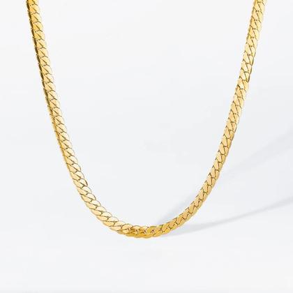 Imagem de Conjunto De Colar E Pulseira De Corrente Larga Dourada Para Mulheres E Meninas Em Aço Inoxidável