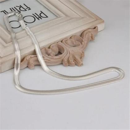 Imagem de Conjunto De Colar E Pulseira Em Prata Esterlina 925 Para Mulheres E Homens, Corrente Plana De 6MM,