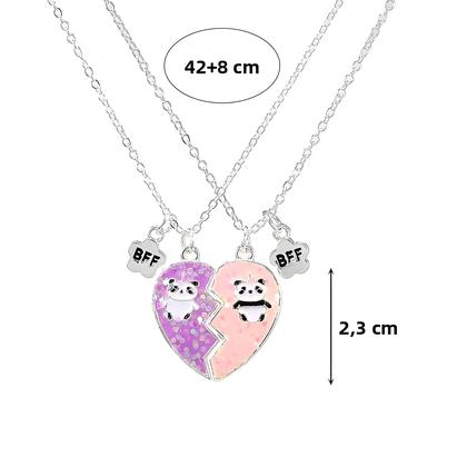 Imagem de Conjunto De Colares Com Pingente De Coração De Unicórnio, Urso E Gato Para Meninas, Joias De Melhor