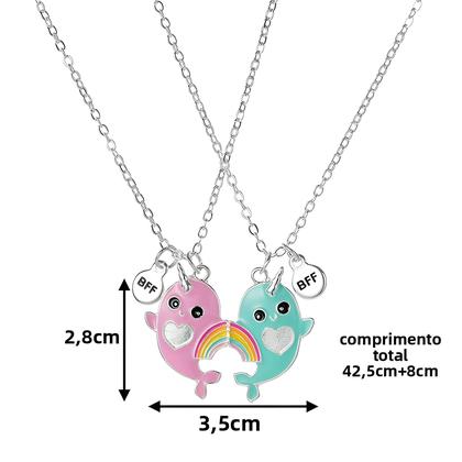 Imagem de Conjunto De Colares Com Pingente De Coração De Unicórnio, Urso E Gato Para Meninas, Joias De Melhor