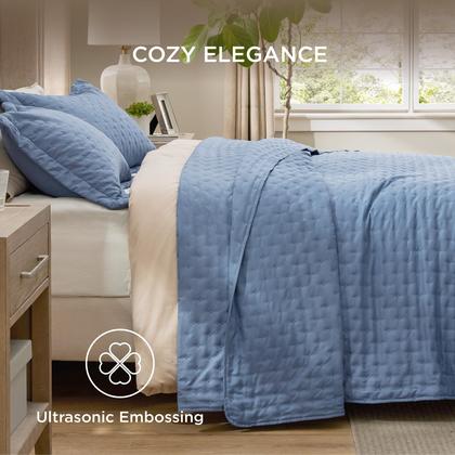 Imagem de Conjunto de colcha Bedsure Twin XL Ultra Soft Mineral Blue