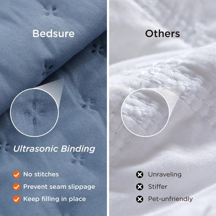 Imagem de Conjunto de colcha Bedsure Twin XL Ultra Soft Mineral Blue
