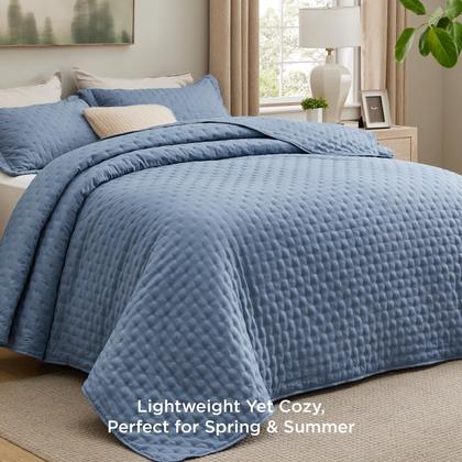 Imagem de Conjunto de colcha Bedsure Twin XL Ultra Soft Mineral Blue