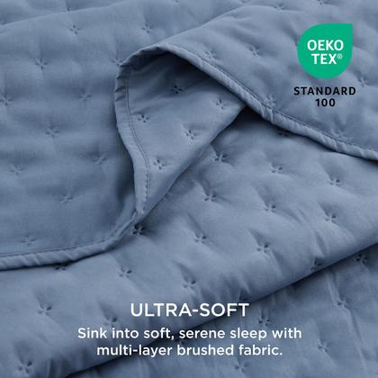 Imagem de Conjunto de colcha Bedsure Twin XL Ultra Soft Mineral Blue