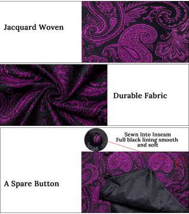 Imagem de Conjunto de colete e gravata DiBangu Formal Paisley para homens