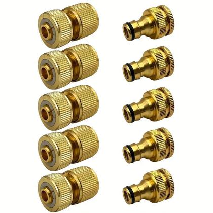 Imagem de Conjunto De Conectores De Mangueira De Alumínio De 1/2 E 3/4 Polegadas (13-16mm) Com Engate Rápido