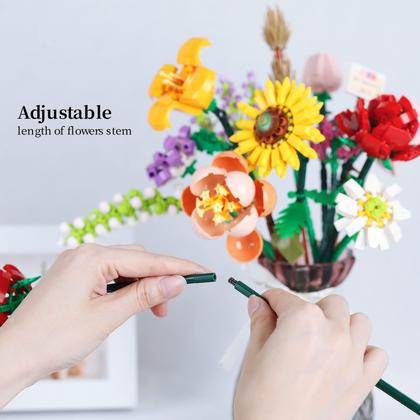 Imagem de Conjunto de construção QLT Mini Bricks Flower Bouquet 547 peças