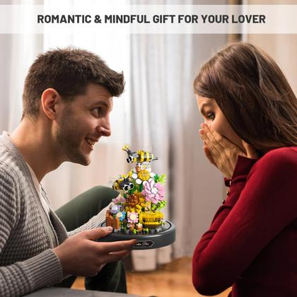 Imagem de Conjunto de construção QLT QIAOLETONG Flower Bouquet 588 unidades com animais