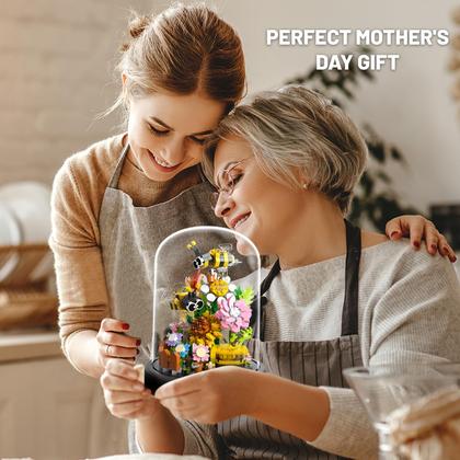 Imagem de Conjunto de construção QLT QIAOLETONG Flower Bouquet 588 unidades com animais