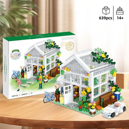 Imagem de Conjunto de Construção QLT White Flowers House (639 Peças) - Compatível com Lego