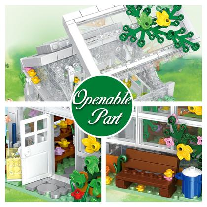 Imagem de Conjunto de Construção QLT White Flowers House (639 Peças) - Compatível com Lego