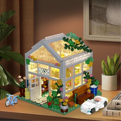 Imagem de Conjunto de Construção QLT White Flowers House (639 Peças) - Compatível com Lego